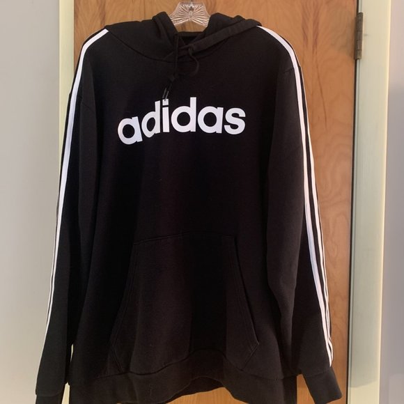 adidas Other - Men's Adidas black sweatshirt with white strips size 2XL.